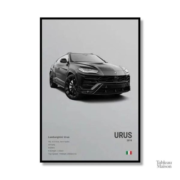 Design graphique du célèbre SUV Urus en tableau