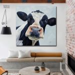 Dessin artistique d'une vache à lait pour la décoration intérieure