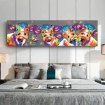 Tableau vibrant d'une vache, style coloré et contemporain