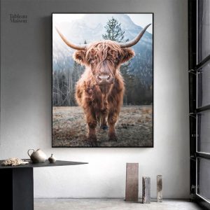 Tableau Vache Highland décoratif pour intérieur moderne