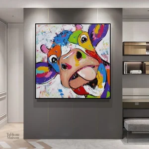 Tableau vache pop art coloré et moderne