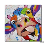 Œuvre pop art représentant une vache stylisée