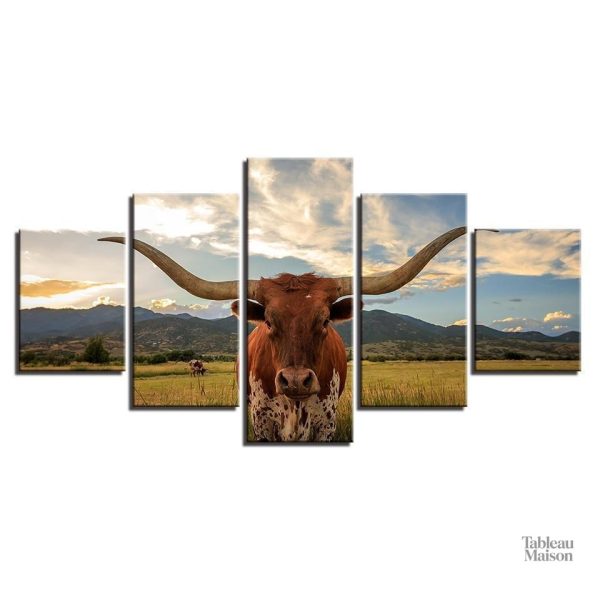 Décoration murale Texas longhorn, touche artistique unique