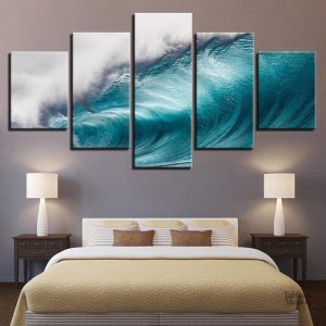 Tableau artistique représentant des vagues apaisantes
