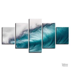 Tableau abstrait sur le thème de l'eau et des vagues