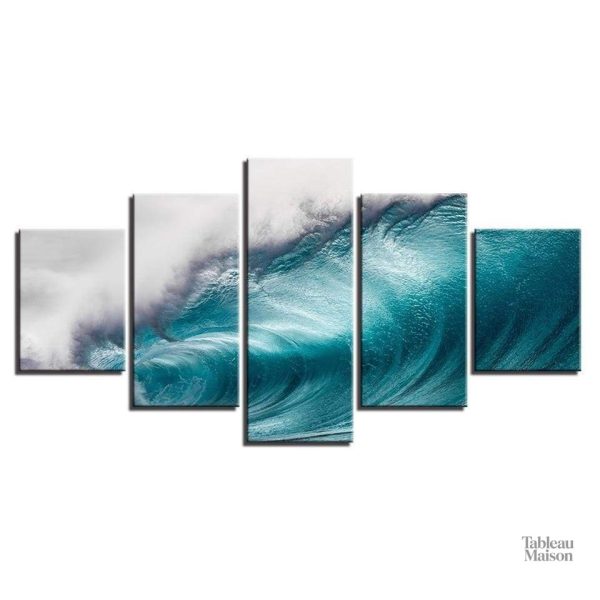 Tableau abstrait sur le thème de l'eau et des vagues