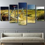 Tableau Vélo dans la lande, décoration murale artistique