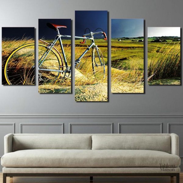 Tableau Vélo dans la lande, décoration murale artistique
