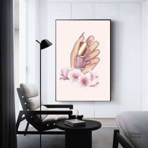 Tableau artistique sur le thème des vernis à ongles