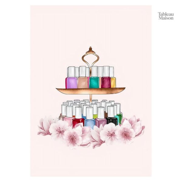 Œuvre moderne inspirée des couleurs de vernis à ongle