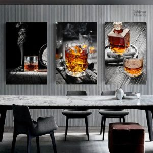 Art mural whisky, design raffiné pour les amateurs de spiritueux
