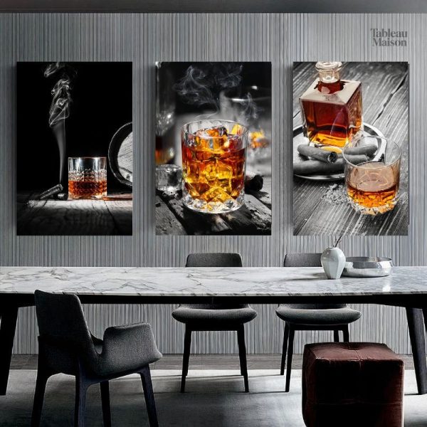 Art mural whisky, design raffiné pour les amateurs de spiritueux
