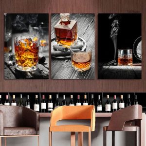 Tableau décoratif sur le thème du whisky pour salon