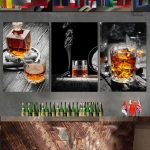 Verre de whisky stylisé sur toile, parfait pour une ambiance chic