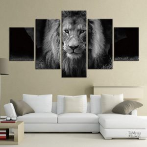 Tableau représentant un vieux lion majestueux