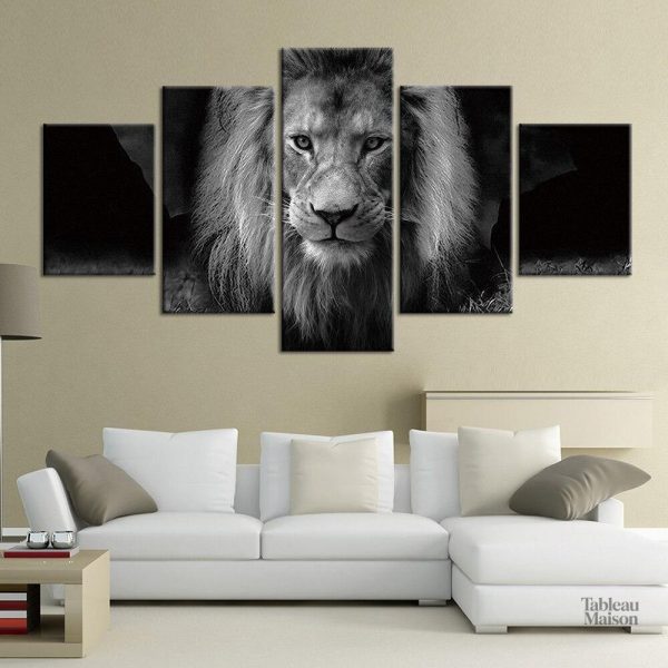 Tableau représentant un vieux lion majestueux