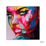 Art mural coloré, portrait féminin vibrant