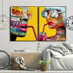 Femme au style pop art avec des couleurs vives