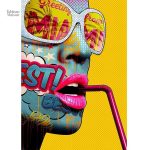 Design pop art d'un visage de femme moderne