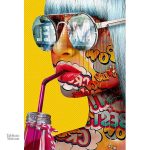 Illustration pop art d'une femme stylisée et expressive