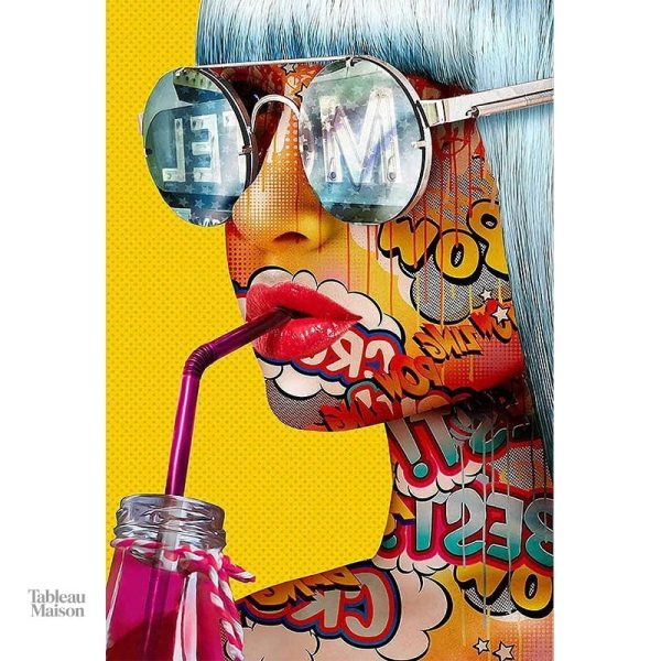 Illustration pop art d'une femme stylisée et expressive