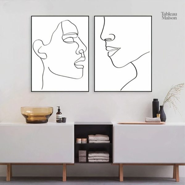 Art minimaliste : illustration d'un visage abstrait