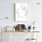 Dessin contemporain de visage en style minimaliste