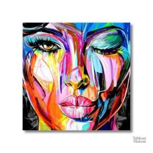 Tableau design moderne aux couleurs vives et formes humaines
