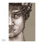 Œuvre d'art classique, tableau visage de David