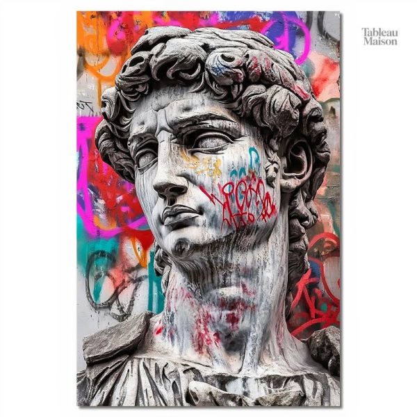Tableau street art représentant un visage iconique