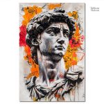 Peinture murale moderne avec un motif de David