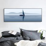 Peinture de bateau sur un lac serein