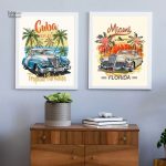Tableau Voiture Cuba moderne et coloré