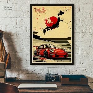 Peinture représentant une voiture japonaise