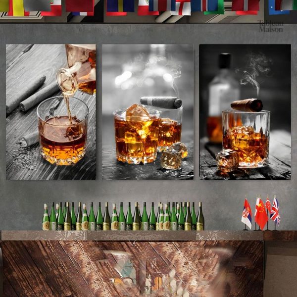 Tableau Whisky et Cigare pour décoration de cuisine