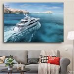 Tableau bateau représentant un yacht élégant sur l'eau