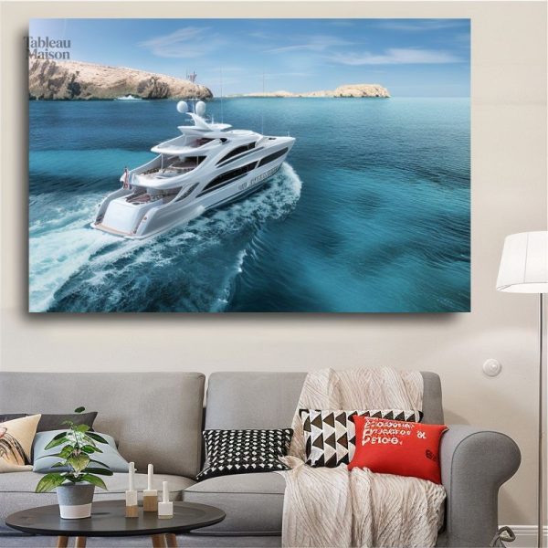 Tableau bateau représentant un yacht élégant sur l'eau