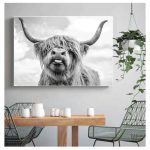 Tableau yack en noir et blanc, design moderne et artistique