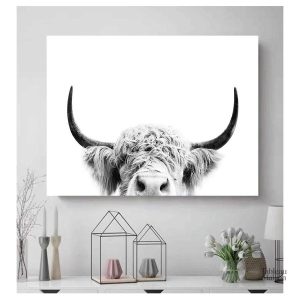 Tableau décoratif yack, contraste noir et blanc saisissant