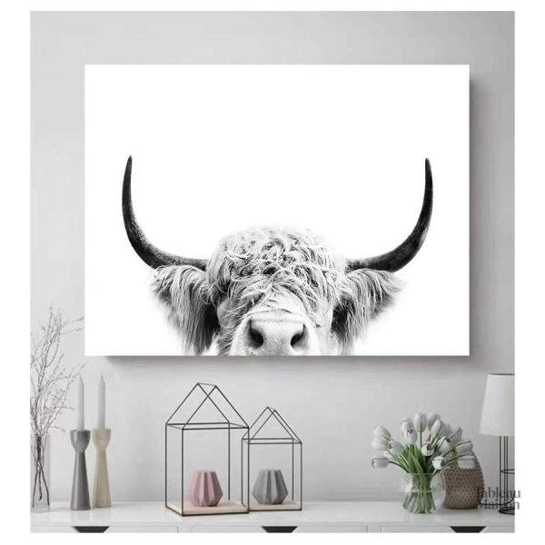 Tableau décoratif yack, contraste noir et blanc saisissant