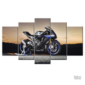Illustration stylisée de la Yamaha YZF R1, passion moto