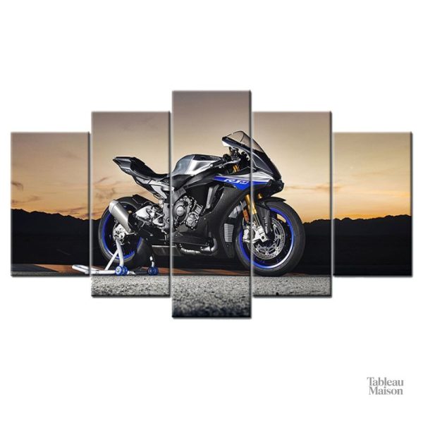 Illustration stylisée de la Yamaha YZF R1, passion moto