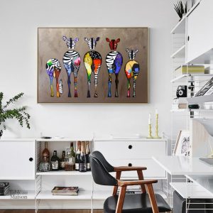 Tableau abstrait Zèbre en style moderne
