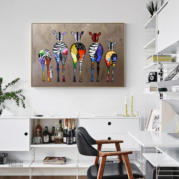 Tableau abstrait Zèbre en style moderne