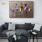 Peinture abstraite représentant un zèbre stylisé