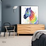 Art mural zèbre coloré pour une décoration moderne