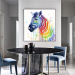 Tableau coloré de zèbre, idéal pour un intérieur chic