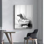 Tableau zèbre dans une baignoire artistique