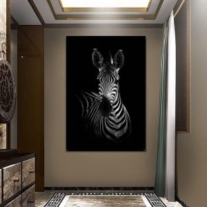 Tableau zèbre noir et blanc décoratif moderne