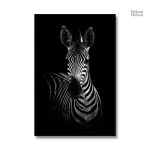 Tableau monochrome zèbre, style contemporain